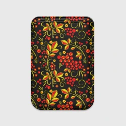 Картхолдер Magsafe магнитный Хохломская роспись золотистые листья чёрном фоне