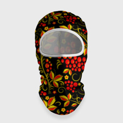 Балаклава 3D Хохломская роспись золотистые листья чёрном фоне