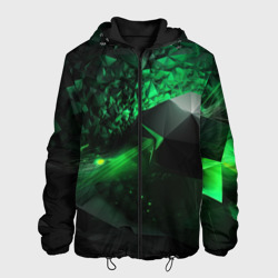 Зеленая  абстракция  зеленая   геометрическая – Мужская куртка 3D с принтом купить со скидкой в -10%