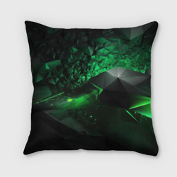 Зеленая  абстракция  зеленая   геометрическая – Подушка 3D с принтом купить