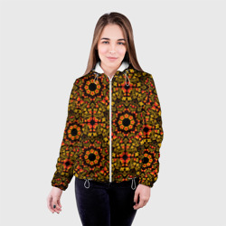Женская куртка 3D Хохломская роспись круги из цветов и ягод - фото 2