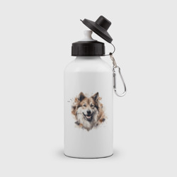 Бутылка спортивная Собака лайка арт-портрет