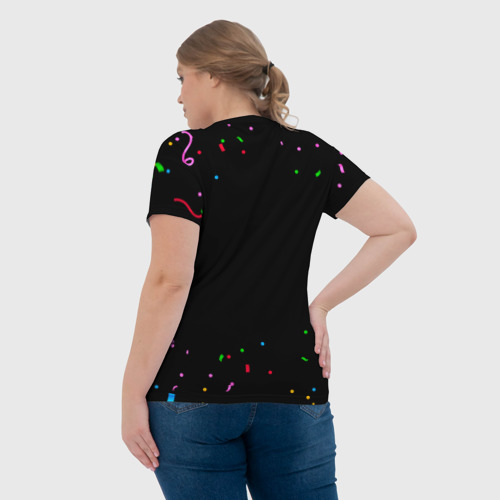 Женская футболка 3D Праздничная Алла конфетти, цвет 3D печать - фото 7