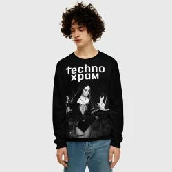 Мужской свитшот 3D Techno храм монашка колдунья  - фото 2