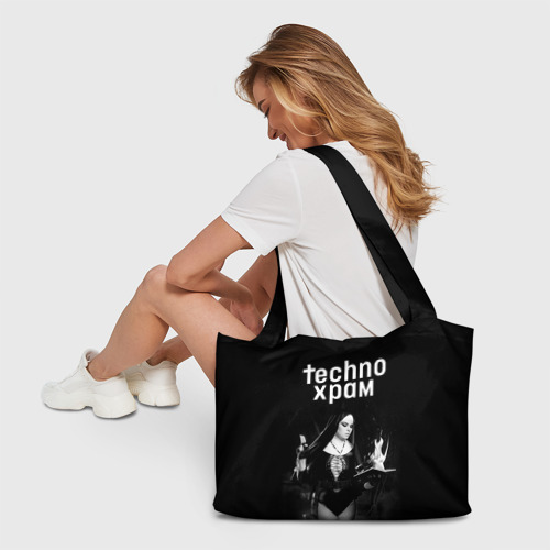 Пляжная сумка 3D Techno храм монашка колдунья  - фото 6