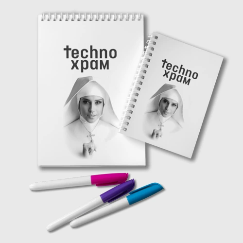 Блокнот Techno храм монашка улыбается