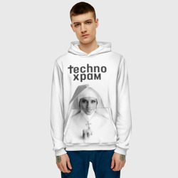 Мужская толстовка 3D Techno храм монашка улыбается  - фото 2