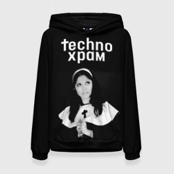 Женская толстовка 3D Techno храм монашка смотрит в небо