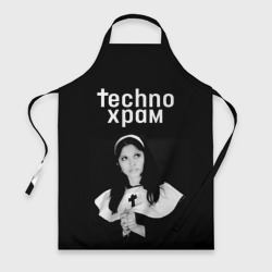 Фартук 3D Techno храм монашка смотрит в небо