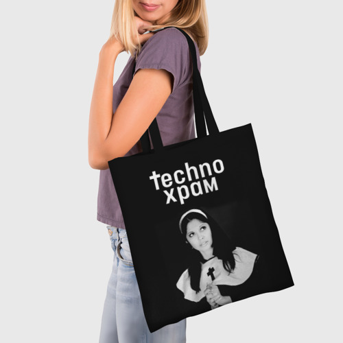 Шоппер 3D Techno храм монашка смотрит в небо - фото 3