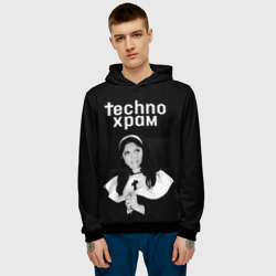 Мужская толстовка 3D Techno храм монашка смотрит в небо - фото 2