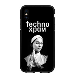 Чехол для iPhone XS Max матовый Techno храм монашка в татуировках 