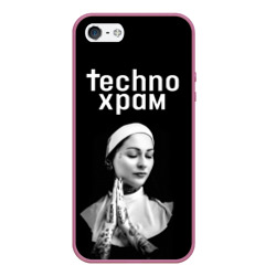 Чехол для iPhone 5/5S матовый Techno храм монашка в татуировках 