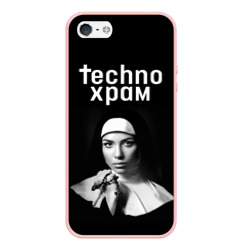Чехол для iPhone 5/5S матовый Techno храм монашка с красивыми глазами