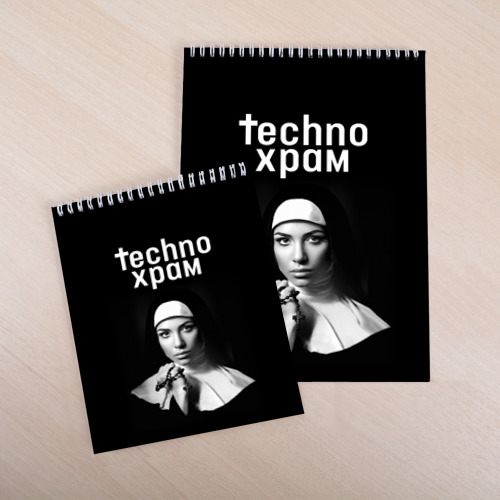 Скетчбук Techno храм монашка с красивыми глазами, цвет белый - фото 4