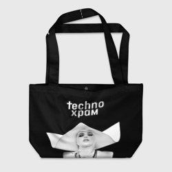 Пляжная сумка 3D Techno храм монашка в белом