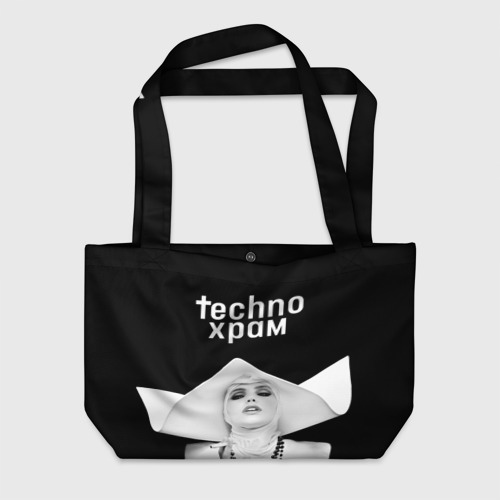 Пляжная сумка 3D Techno храм монашка в белом