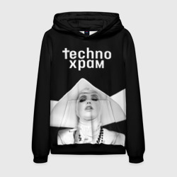 Мужская толстовка 3D Techno храм монашка в белом