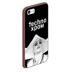 Чехол для iPhone 5/5S матовый Techno храм монашка в белом - фото 2