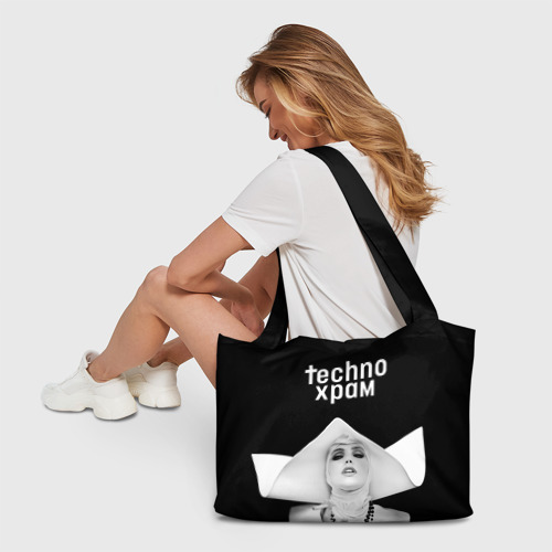 Пляжная сумка 3D Techno храм монашка в белом - фото 6