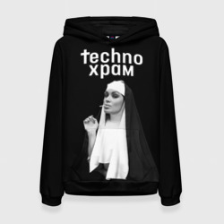 Женская толстовка 3D Techno храм монашка надменный взгляд 