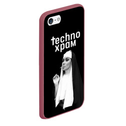 Чехол для iPhone 5/5S матовый Techno храм монашка надменный взгляд  - фото 2