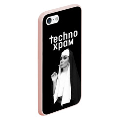 Чехол для iPhone 5/5S матовый Techno храм монашка надменный взгляд  - фото 2