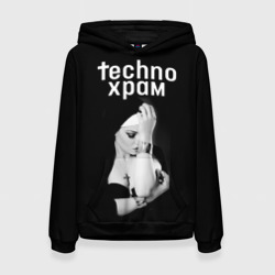 Женская толстовка 3D Techno храм монашка с золотыми браслетами 