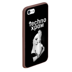 Чехол для iPhone 5/5S матовый Techno храм монашка с золотыми браслетами  - фото 2