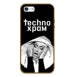 Чехол для iPhone 5/5S матовый Techno храм эмоциональная монашка 