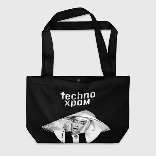 Пляжная сумка 3D Techno храм эмоциональная монашка 