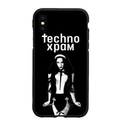 Чехол для iPhone XS Max матовый Techno храм дерзкая монашка 