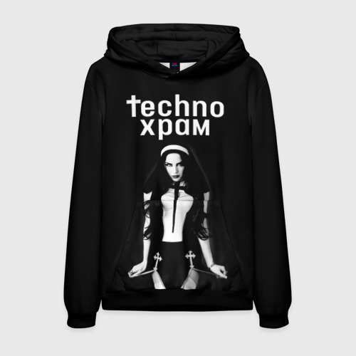 Мужская толстовка 3D Techno храм дерзкая монашка , цвет черный