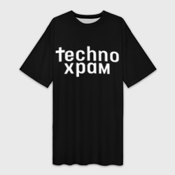 Платье-футболка 3D Techno храм надпись 