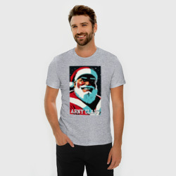 Мужская футболка хлопок Slim Arnold Schwarzenegger - Santa Claus - фото 2