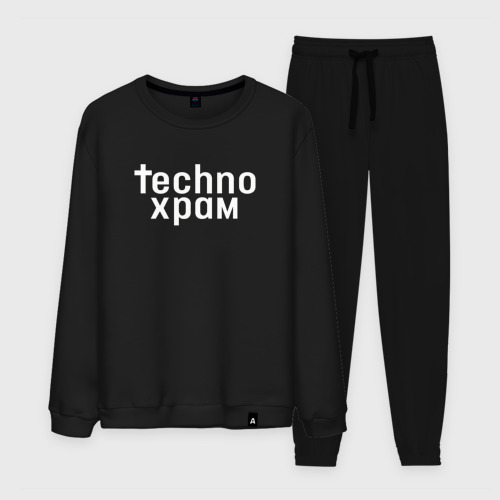 Мужской костюм хлопок Techno храм логотип , цвет черный
