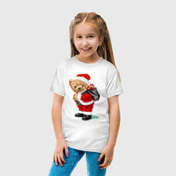 Детская футболка хлопок Медвежонок Дед мороз - фото 2