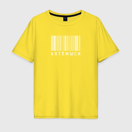 Мужская футболка хлопок Oversize Артёмович, цвет желтый