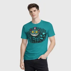 Мужская футболка 3D Чеширский кот в шляпе - фото 2