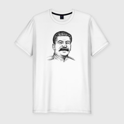 Мужская футболка хлопок Slim Сталин улыбается