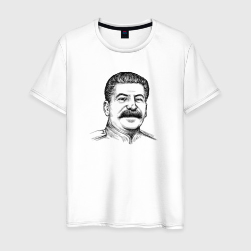 Мужская футболка хлопок Сталин улыбается, цвет белый