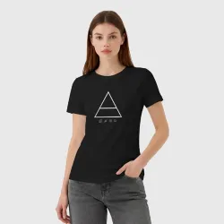 Женская футболка хлопок 30 Seconds to mars логотип треугольник - фото 2