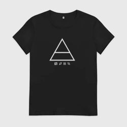 Женская футболка хлопок 30 Seconds to mars логотип треугольник