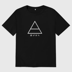 Мужская футболка хлопок Oversize 30 Seconds to mars логотип треугольник