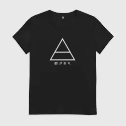 Женская футболка хлопок 30 Seconds to mars логотип треугольник