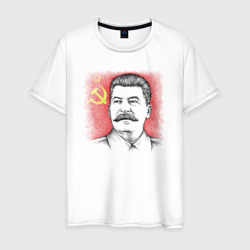 Сталин с флагом СССР – Мужская футболка хлопок с принтом купить со скидкой в -20%