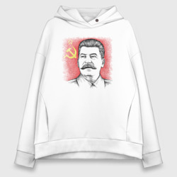 Женское худи Oversize хлопок Сталин с флагом СССР