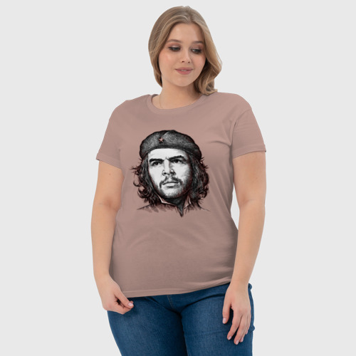 Женская футболка хлопок с принтом Че Гевара портрет, фото #4