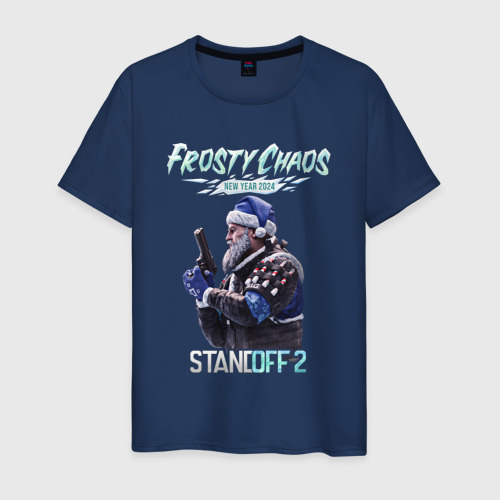 Мужская футболка из хлопка с принтом Standoff 2 - Frosty Chaos, вид спереди №1