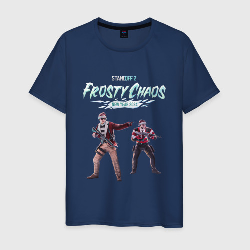 Мужская футболка из хлопка с принтом Frosty Chaos — Standoff 2, вид спереди №1